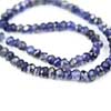 Natural Blue Iolite Micro Faceted Round Beads Strand Length 10 Inches and Size 5mm approx. 